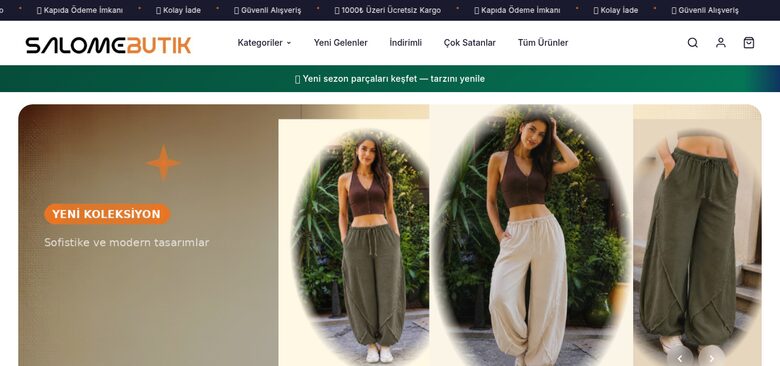 Salome Butik e-ticaret sitesi ekran görüntüsü