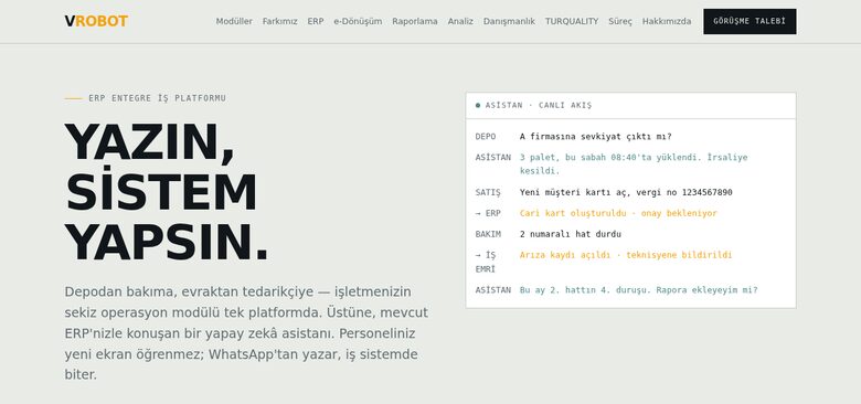 VRobot Platform otomasyon ekran görüntüsü